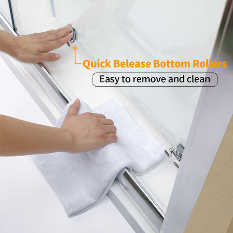 ELEGANT 1200mm Sliding Shower Door Modern Bathroom 8mm Easy Clean Glass Shower Enclosure Cubicle Door