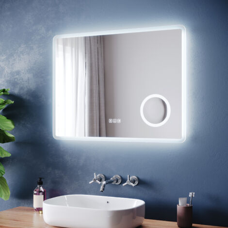 ELEGANT Bathroom LED Mirror Touch Sensor with Shaver Socket Bluetooth ...