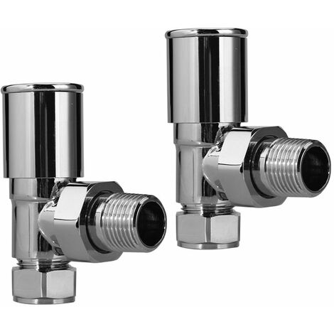 ELEGANT Chrome Angled Radiator Valves Valve Set