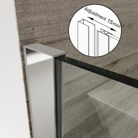 Elegant 900mm Walk in Shower Screen Tougheded Safety Wet Room with 300mm Flipper Panel