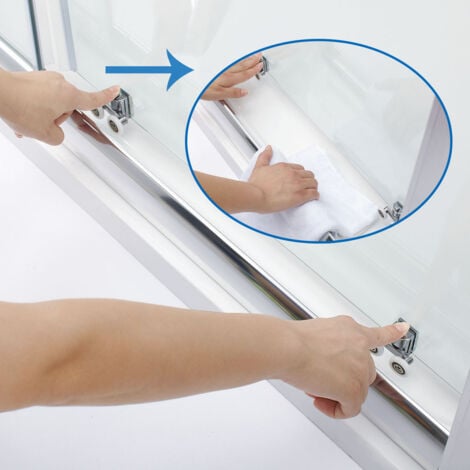 ELEGANT 1200 x 700 mm Modern Sliding Shower Enclosure Shower Cubicle Door with Side Panel