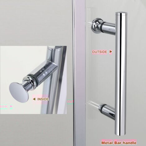 ELEGANT 1200 x 700 mm Modern Sliding Shower Enclosure Shower Cubicle Door with Side Panel