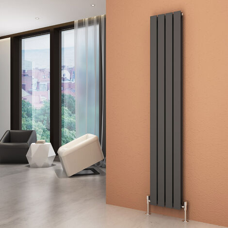 ELEGANT 1800 x 300 mm Vertical Steel Radiator Anthracite Double Flat Panel Tall Upright Central Heating Radiator