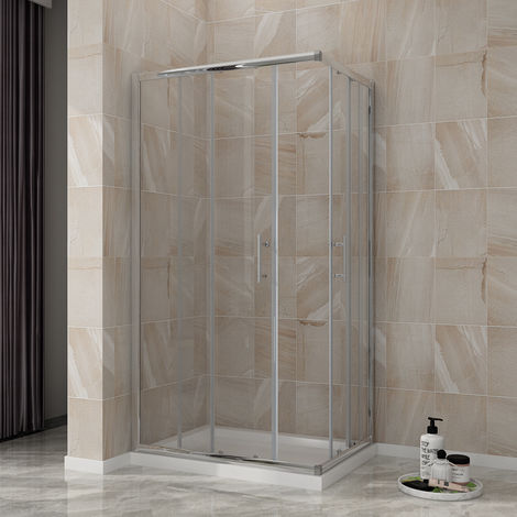 ELEGANT Sliding Corner Entry Shower Enclosure 1000 x 800 mm Door ...