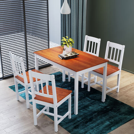 ELEGANT Dining Table and 4 Chairs Kitchen/Living Room Furniture, Solid ...