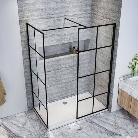 ELEGANT 800mm Walk in Shower Door Wet Room, 800mm Side panel ...