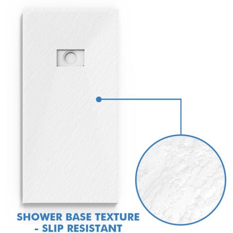 ELEGANT 1400x700mm White Rectangular Shower Enclosure Tray with Waste Trap