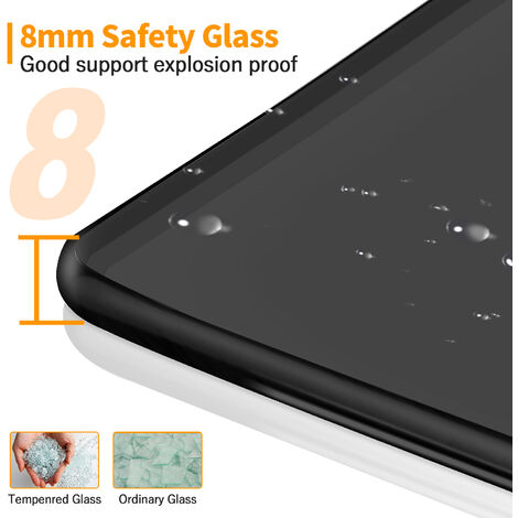 ELEGANT 1200mm Sliding Shower Door 8mm Black Easy Clean Nano Glass Shower Enclosure