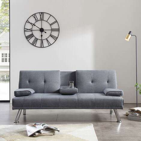 Elegant Grey Sofa Bed 3 Seater