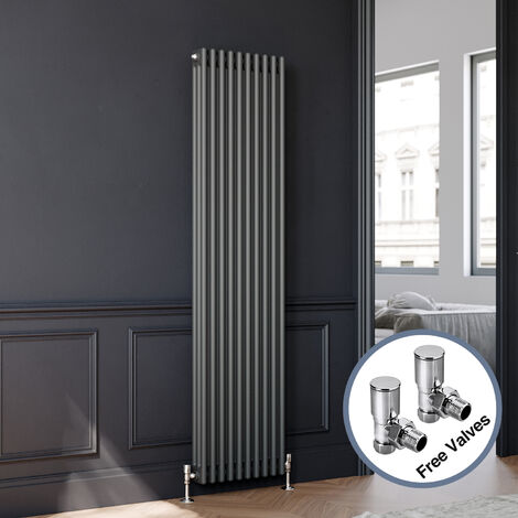 ELEGANT Vertical Column Radiator Traditional Radiator 1800mm Anthracite ...