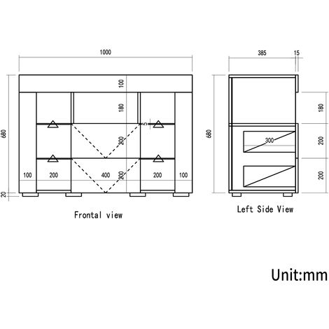 ELEGANT White TV Unit High Gloss Corner TV Cabinet Stand 1000mm with LED Lights TV Unit with Storage TV Stand Television Unit