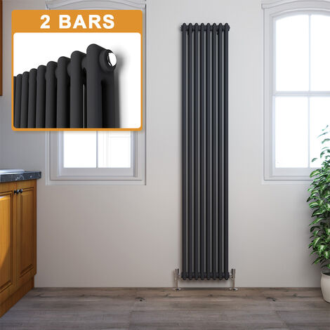 ELEGANT 1800 x 380 mm Anthracite Traditional Vertical Column Radiator Efficient Panel Designer Bathroom Radiator (1/5)