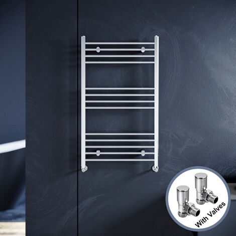 ELEGANT 1000 x 600 mm Chrome Designer Flat Panel Heated Towel Rail ...