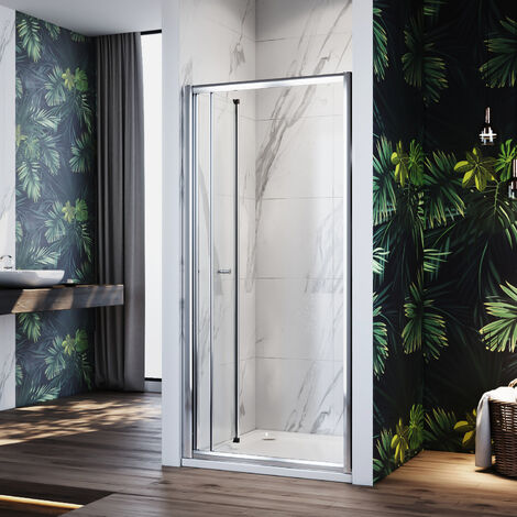 ELEGANT 860mm Inwards Opening Folding Shower Cabin 5mm Safety Glass Saving Space Bi Fold Shower Enclosure (1/5)