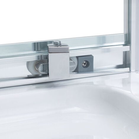 ELEGANT 800 x 800 mm Walk in Quadrant Shower Cabin Sliding Shower Cubicle 6mm Glass Shower Enclosure