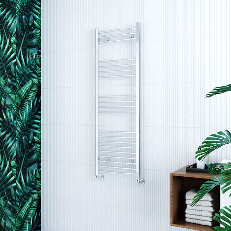 ELEGANT 1500 x 500 mm Chrome Designer Flat Panel Towel Rail Radiator Bathroom Heated