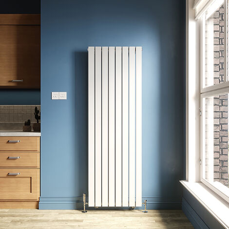 ELEGANT 1800x608mm Vertical Designer Single Flat Panel Column Radiator White Central Heating (1/5)