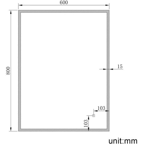 ELEGANT Bathroom LED Mirror with Shaver Socket Demister 3 Lighting Modes 800x600mm Vertical/Horizontal