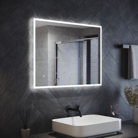 ELEGANT Bathroom LED Mirror with Shaver Socket Demister 3 Lighting Modes 800x600mm Vertical/Horizontal