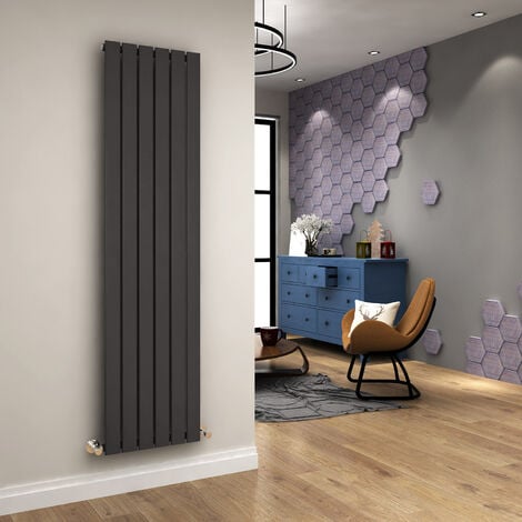 ELEGANT 1800 x 456mm Anthracite Designer Radiator Vertical Flat Panel Single Panel Rad