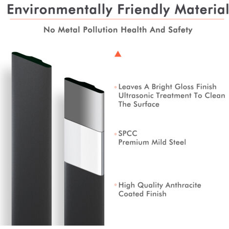 ELEGANT 1800 x 456mm Anthracite Designer Radiator Vertical Flat Panel Single Panel Rad