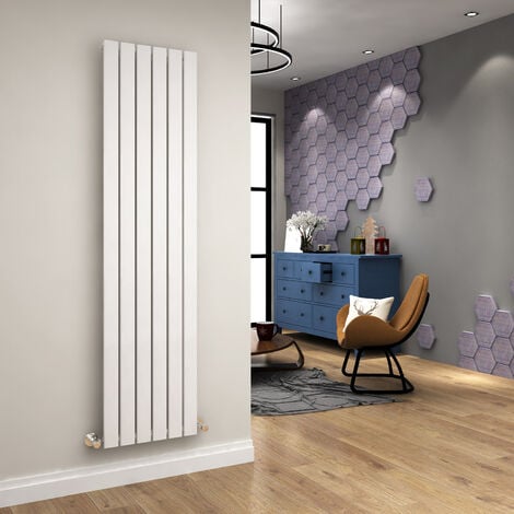 ELEGANT 1800 x 456mm White Designer Radiator Vertical Flat Panel Single Panel Rad