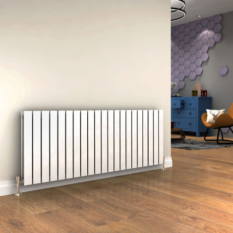 ELEGANT 600 x 1596mm White Designer Radiator Horizontal Flat Panel Double Panel Rad