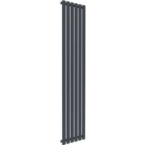 ELEGANT 1800 x 354mm Anthracite Designer Radiator Vertical Oval Column Panel Single Panel Rad