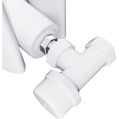 ELEGANT Thermostatic Radiator White Angled Valve Set