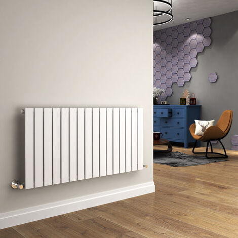 ELEGANT 600 x 1216mm White Designer Radiator Horizontal Flat Panel Single Panel Rad