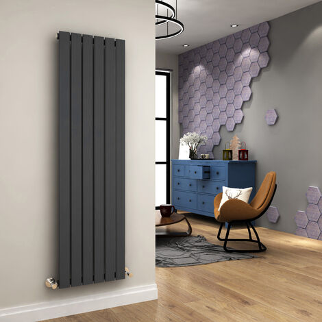 ELEGANT 1600 x 456mm Anthracite Designer Radiator Vertical Flat Panel Single Panel Rad