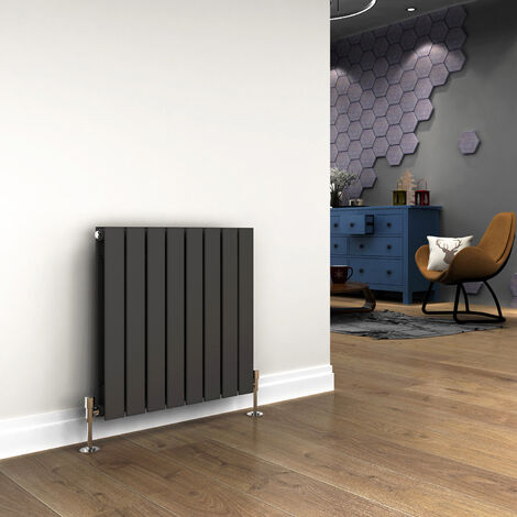ELEGANT 600 x 608mm Anthracite Designer Radiator Horizontal Flat Panel Double Panel Rad