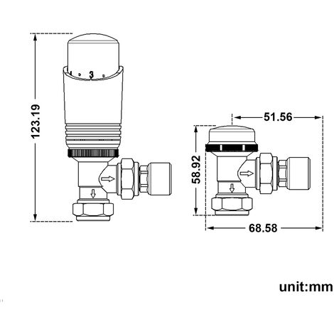 ELEGANT Anthracite Angled Thermostatic Radiator Valve Pack