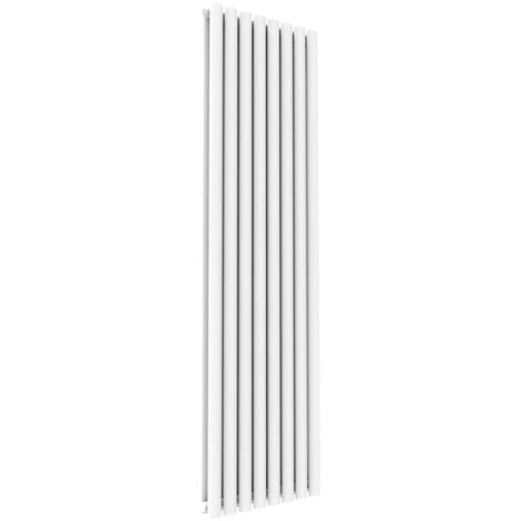 ELEGANT 1800 x 472mm White Designer Radiator Vertical Oval Column Panel Double Panel Rad