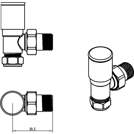 ELEGANT Chrome Angled Radiator Valves Pack