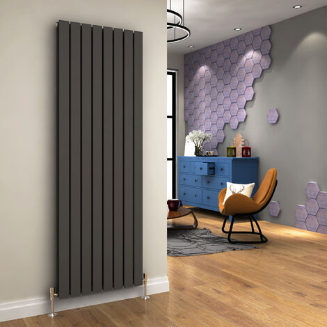 ELEGANT 1800 x 608mm Anthracite Designer Radiator Vertical Flat Panel Double Panel Rad