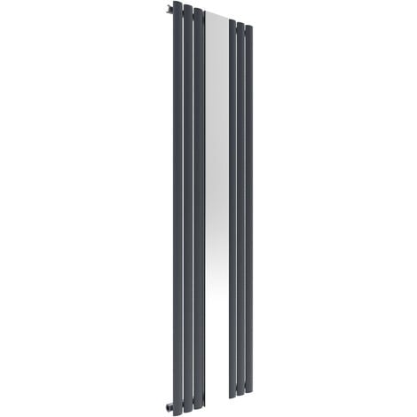 ELEGANT 1800 x 500mm Anthracite Designer Radiator Vertical Oval Column Panel Single Panel Rad Panel with mirror