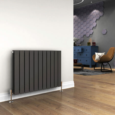 ELEGANT 600 x 836mm Anthracite Designer Radiator Horizontal Flat Panel Double Panel Rad