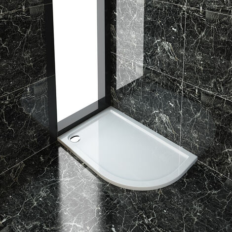 ELEGANT Quadrant Stone Tray for Shower Enclosure 1200 x 800 x 40 mm Offset Right Hand with Waste Trap (1/4)