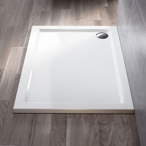 ELEGANT Modern Shower Enclosure Tray 1200 x 900 x 40 mm Rectangular Gloss White with Waste Trap (1/5)
