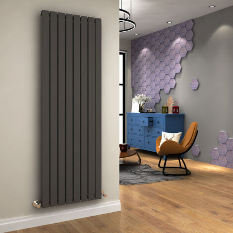 ELEGANT 1800 x 608mm Anthracite Designer Radiator Vertical Flat Panel Single Panel Rad
