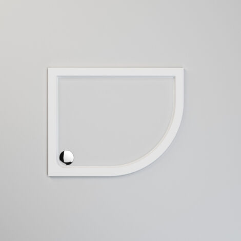 ELEGANT Quadrant Stone Shower Tray 1000 x 800 x 40 mm Gloss White ...