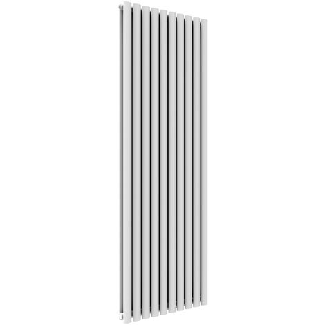 ELEGANT 1800 x 590mm White Designer Radiator Vertical Oval Column Panel Double Panel Rad