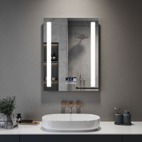 ELEGANT Anti-Fog Bathroom Mirror LED Illuminated Copper-Free Silver Mirror  500x700mm Bathroom Mirror with Sensor