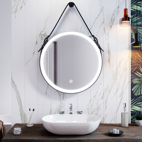ELEGANT 600 x 600mm Modern Round Bathroom Mirror with Touch Switch and ...