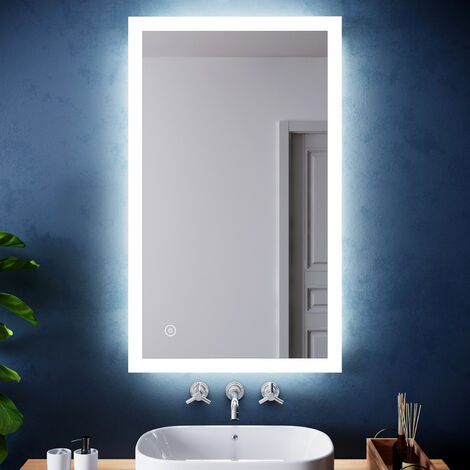 ELEGANT 1000 x 600mm Modern LED Illuminated Bathroom Vanity Mirror with Touch Switch and Demister (1PCE)