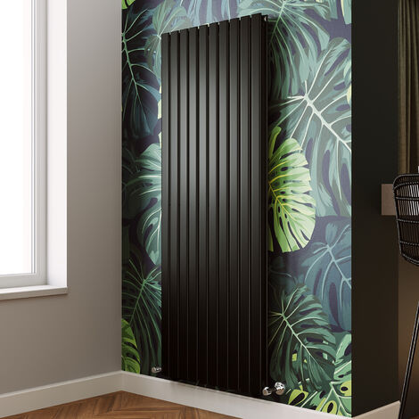 ELEGANT Modern Flat Panel Central Heating Radiator Black Vertical Double Panel Rads 1800 x 680mm