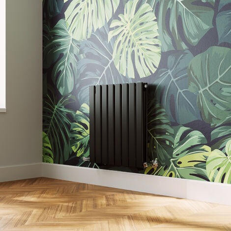 ELEGANT Modern Flat Panel Central Heating Radiator Black Horizontal Double Panel Rads 600 x 544mm