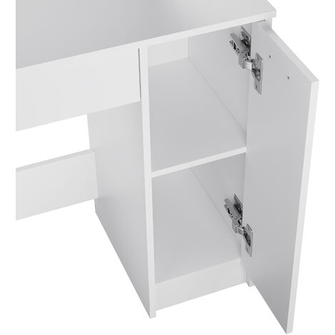 ELEGANT Furniture Drawers Dressing Table Large Cabinet Storage Makeup Desk Bedroom White Vanity Set with Stool