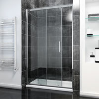 ELEGANT Sliding Shower Door Modern Bathroom 8mm Easy Clean Glass Shower Enclosure Cubicle 1100mm